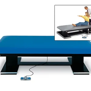 Dual Lift Powermatic Bariatric Power Hi-Lo Rehab Therapy Mat Table w/ Flat Top [Blue Upholstery]